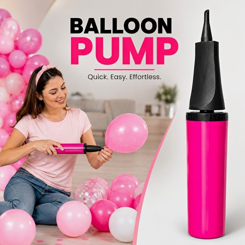 Pink hand balloon pump - balloon,