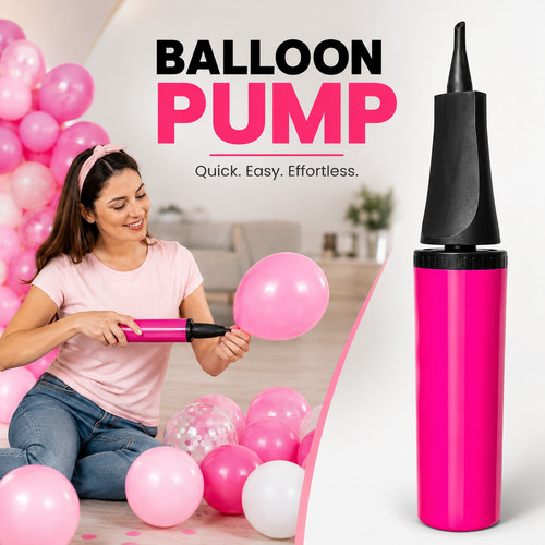 Pink hand balloon pump - hand, –